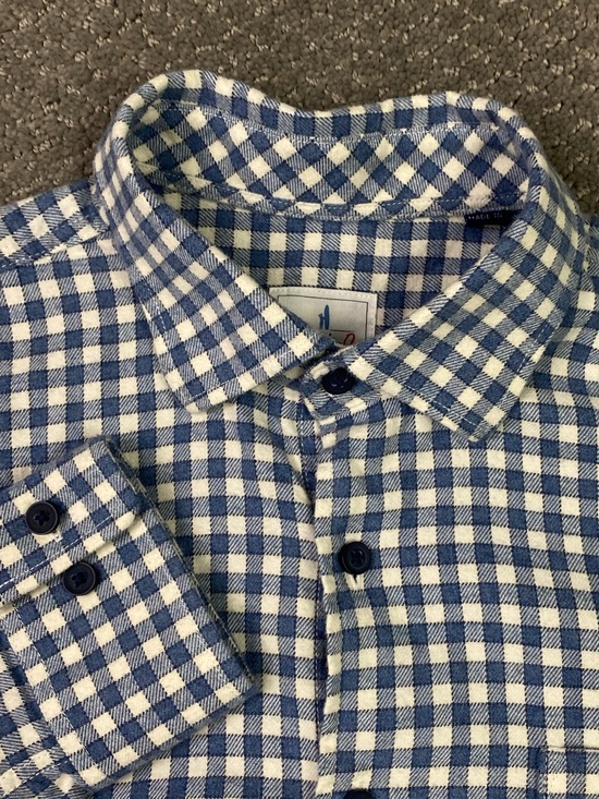 johnnie-O Other - johnnie-O Flannel Shirt Mens Medium Blue White Gingham Check Hyat Hangin' Out